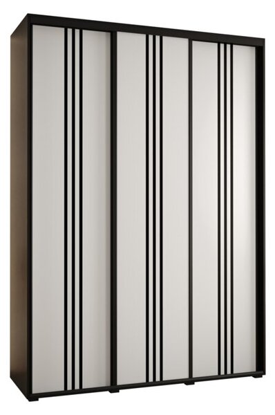 Szafa przesuwna wysoka Davos 6 170, gł. 45 cm czarny + biały + czarny