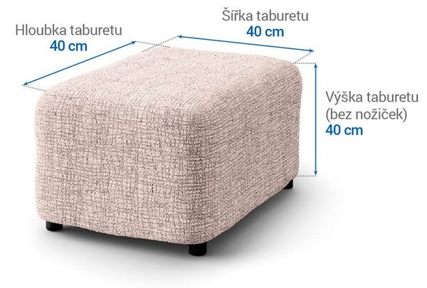 Bi-elastyczne pokrowce GRAFITI NOWE beżowe pufa (40 x 40 x 40 cm)