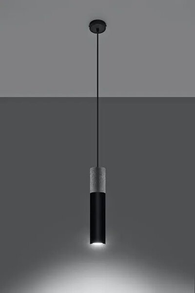 Czarna betonowa lampa wisząca loft - EX568 S2-D30