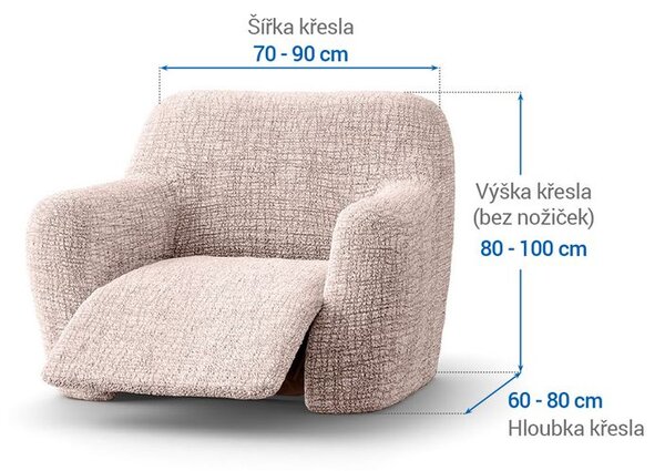 Bi-elastyczne pokrowce GRAFITI NOWE beżowe fotel relaks (sz. 70 - 90 cm)