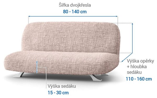 Bi-elastyczne pokrowce GRAFITI NOWE beżowe kanapa dwuosobowa z drew. bokami (sz. 80 -140 cm)