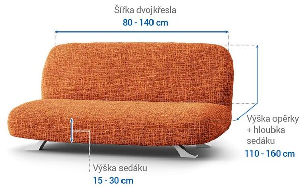 Bi-elastyczne pokrowce GRAFITI NOWE cegła kanapa dwuosobowa z drew. bokami (sz. 80 -140 cm)