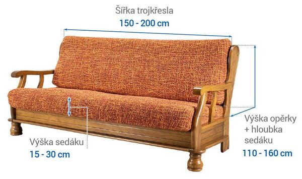 Bi-elastyczne pokrowce GRAFITI NOWE cegła kanapa trzyosobowa z drew. bokami (sz. 150 - 200 cm)