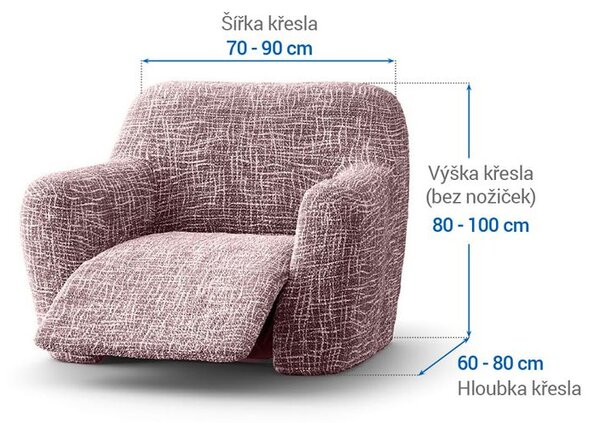 Bi-elastyczne pokrowce GRAFITI NOWE kasztanowo brązowe fotel relaks (sz. 70 - 90 cm)