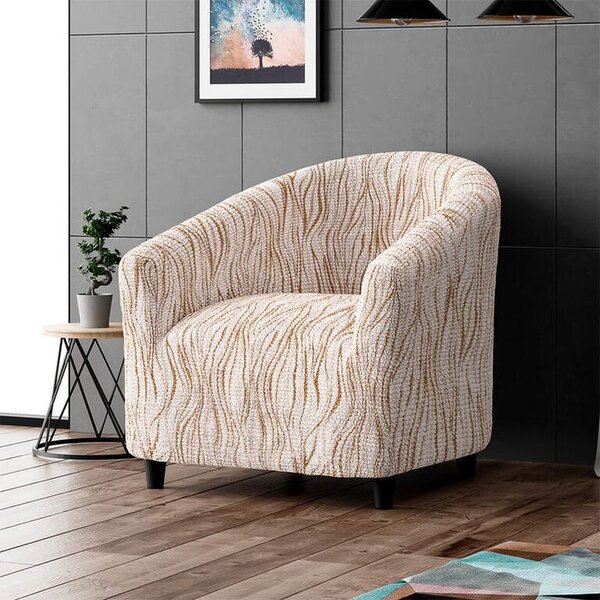 Bi-elastyczne pokrowce UNIVERSO NOWE cieniowane beżowe fotel klubowy (sz. 50 - 70 cm)