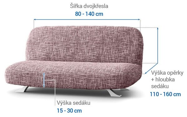 Bi-elastyczne pokrowce GRAFITI NOWE kasztanowo brązowe kanapa dwuosobowa z drew. bokami (sz. 80 -140 cm)