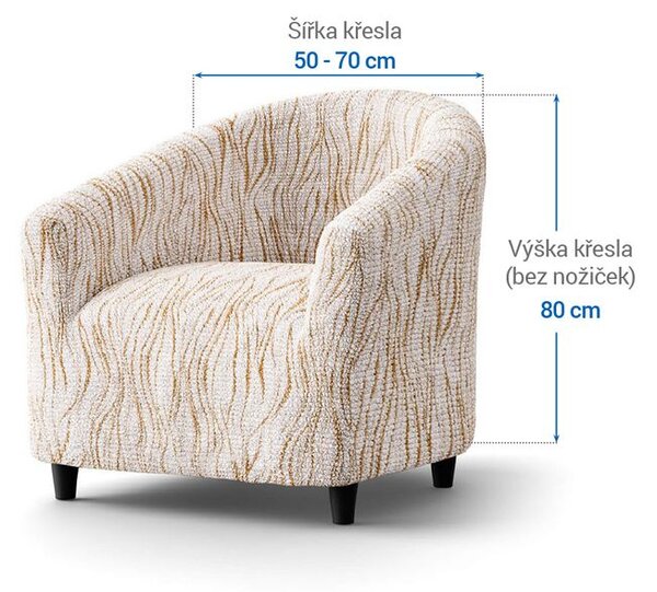 Bi-elastyczne pokrowce UNIVERSO NOWE cieniowane beżowe fotel klubowy (sz. 50 - 70 cm)