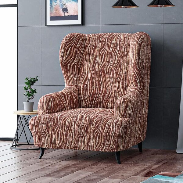 Bi-elastyczne pokrowce UNIVERSO NOWE cieniowane brąz fotel uszak (sz. 60 - 110 cm)