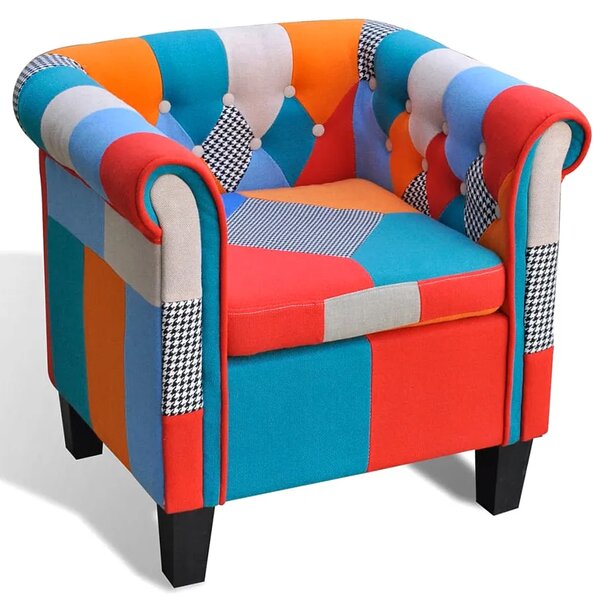 Fotel patchworkowy chesterfield M6-R69