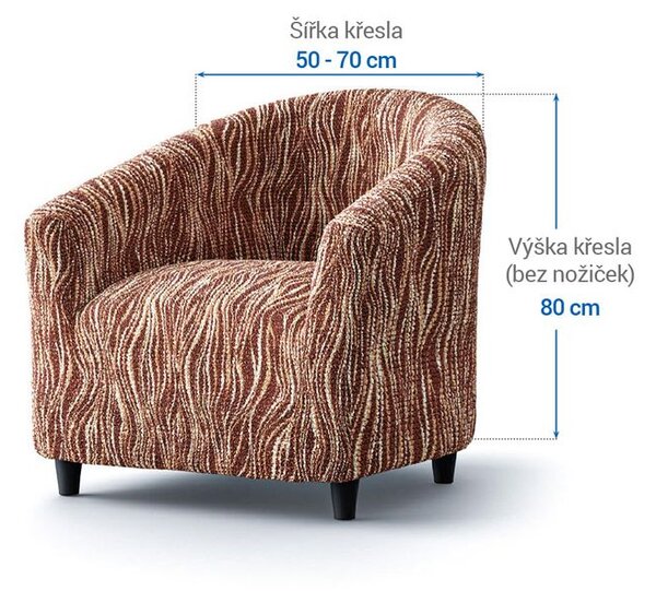 Bi-elastyczne pokrowce UNIVERSO NOWE cieniowane brąz fotel klubowy (sz. 50 - 70 cm)