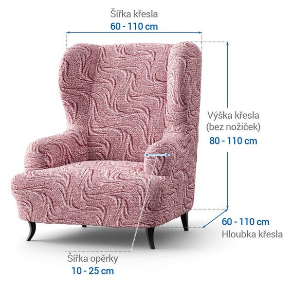 Bi-elastyczne pokrowce BRILLANTE bordowe fotel uszak (sz. 60 - 110 cm)