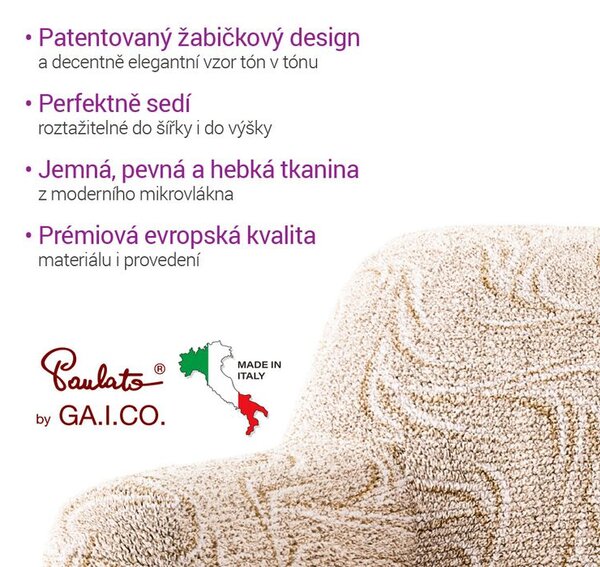 Bi-elastyczne pokrowce BRILLANTE beżowe kanapa trzyosobowa (sz. 170 - 220 cm)