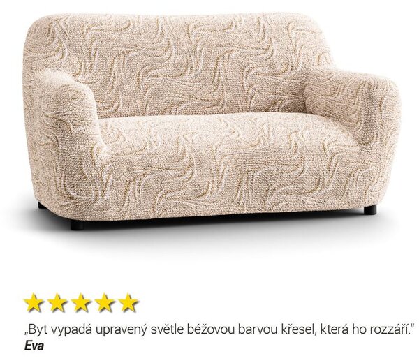 Bi-elastyczne pokrowce BRILLANTE beżowe kanapa trzyosobowa (sz. 170 - 220 cm)