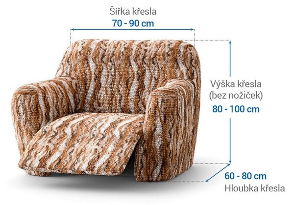 Bi-elastyczne pokrowce OCEANO NOWE cegłaste fotel relaks (sz. 70 - 90 cm)