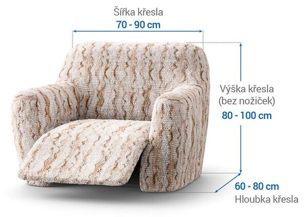 Bi-elastyczne pokrowce OCEANO NOWE beżowe fotel relaks (sz. 70 - 90 cm)