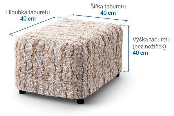 Bi-elastyczne pokrowce OCEANO NOWE beżowe pufa (40 x 40 x 40 cm)