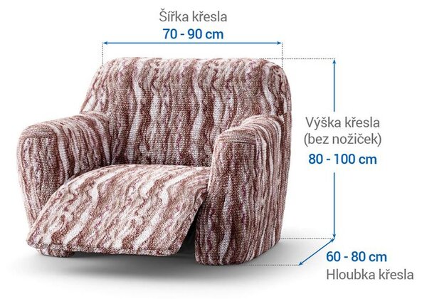 Bi-elastyczne pokrowce OCEANO NOWE brązowe fotel relaks (sz. 70 - 90 cm)