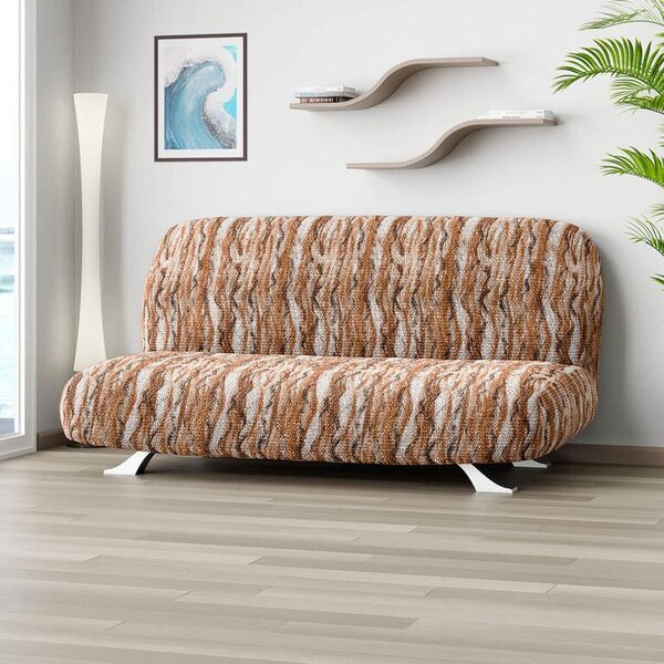 Bi-elastyczne pokrowce OCEANO NOWE cegłaste kanapa dwuosobowa z drew. bokami (sz. 80 -140 cm)