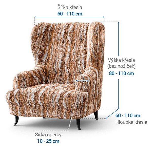 Bi-elastyczne pokrowce OCEANO NOWE cegłaste fotel uszak (sz. 60 - 110 cm)