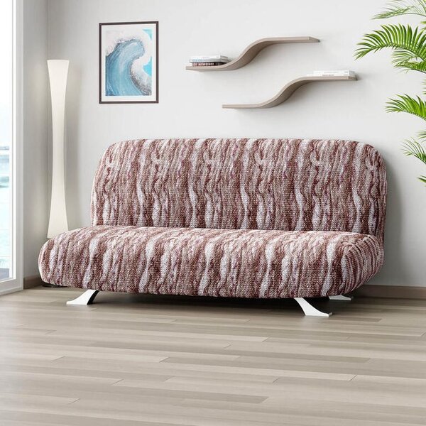 Bi-elastyczne pokrowce OCEANO NOWE brązowe kanapa dwuosobowa z drew. bokami (sz. 80 -140 cm)