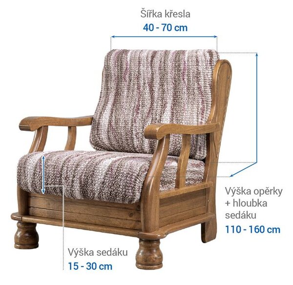 Bi-elastyczne pokrowce OCEANO NOWE brązowe fotel z drewnianymi bokami (sz. 40 - 70 cm)