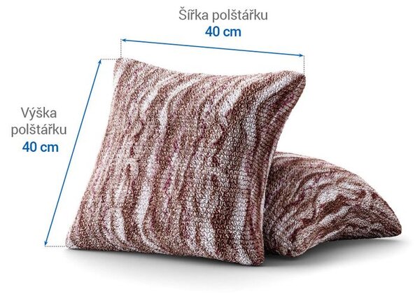 Bi-elastyczne pokrowce OCEANO NOWE brązowe poszewki na poduszkę 2 szt. (40 x 40 cm)