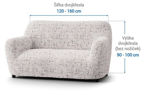 Bi-elastyczne pokrowce VITTORIA śmietankowe kanapa dwuosobowa (sz. 120 - 160 cm)