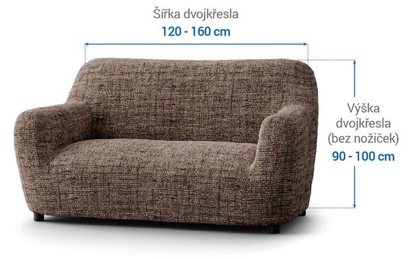 Bi-elastyczne pokrowce VITTORIA brązowe kanapa dwuosobowa (sz. 120 - 160 cm)