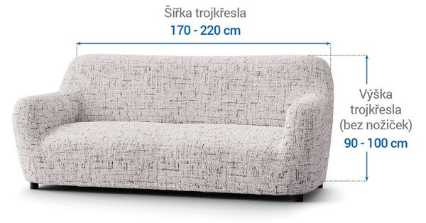 Bi-elastyczne pokrowce VITTORIA śmietankowe kanapa trzyosobowa (sz. 170 - 220 cm)