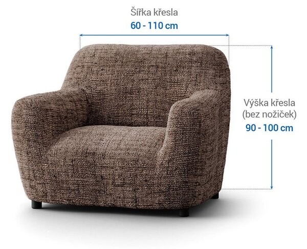 Bi-elastyczne pokrowce VITTORIA brązowe fotel (sz. 60 - 110 cm)