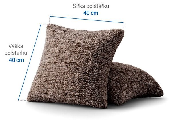 Bi-elastyczne pokrowce VITTORIA brązowe poszewki na poduszkę 2 szt. (40 x 40 cm)