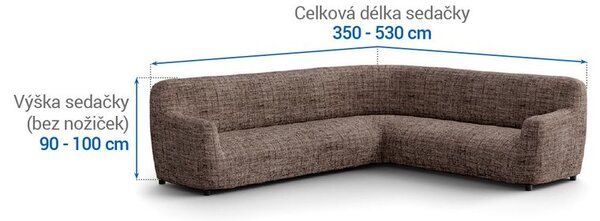 Bi-elastyczne pokrowce VITTORIA brązowe kanapa narożnikowa (sz. 350 - 530 cm)