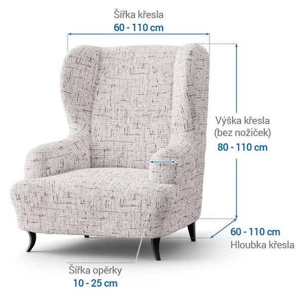 Bi-elastyczne pokrowce VITTORIA śmietankowe fotel uszak (sz. 60 - 110 cm)