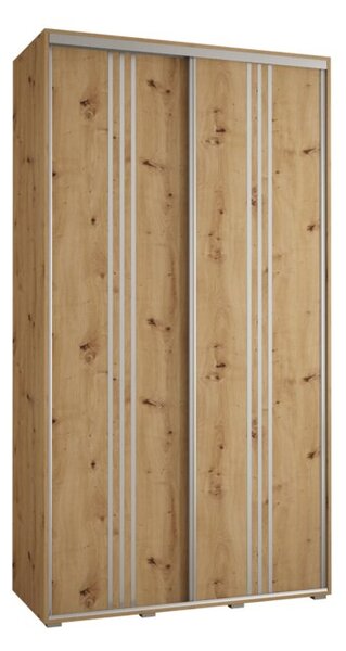 Szafa przesuwna wysoka Davos 6 130, gł. 60 cm artisan + artisan + srebrny