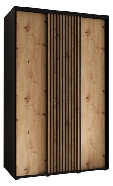 Szafa przesuwna wysoka Lanko 1 150, gł. 45 cm czarny + artisan + czarny