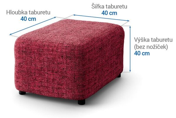 Bi-elastyczne pokrowce VITTORIA bordowe pufa (40 x 40 x 40 cm)
