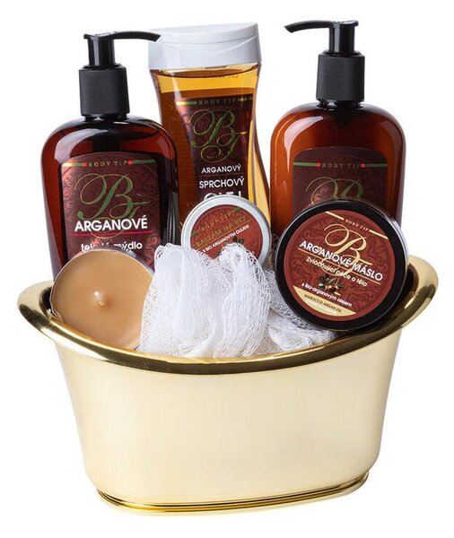 Zestaw prezentowy kosmetyków ARGAN, złota wanienka