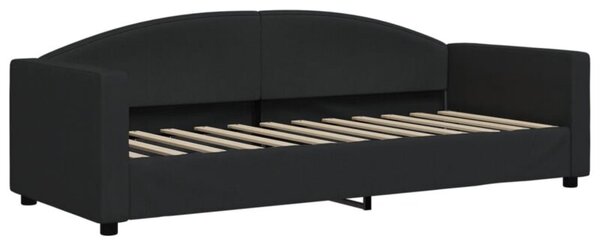 Sofa z funkcją spania, czarna, 80x200 cm, obita tkaniną