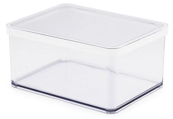 Kwadratowy plastikowy pojemnik na żywność LOFT biały 2,25 l
