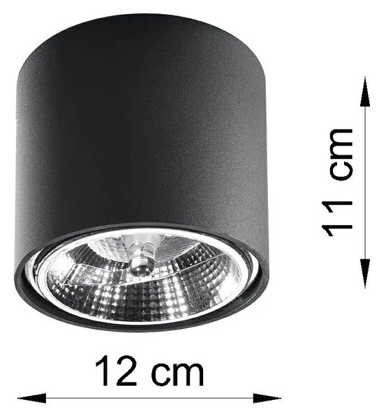 Czarny industrialny plafon LED tuba - 5X EX655 K6-R06