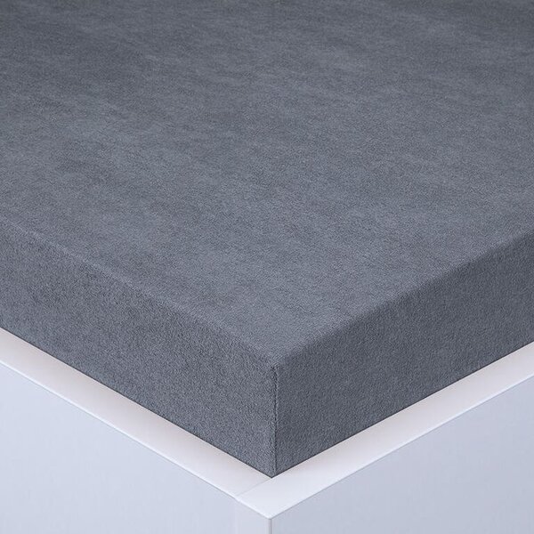 Elastyczne frotte prześcieradło EXCLUSIVE antracyt 90 x 200 cm