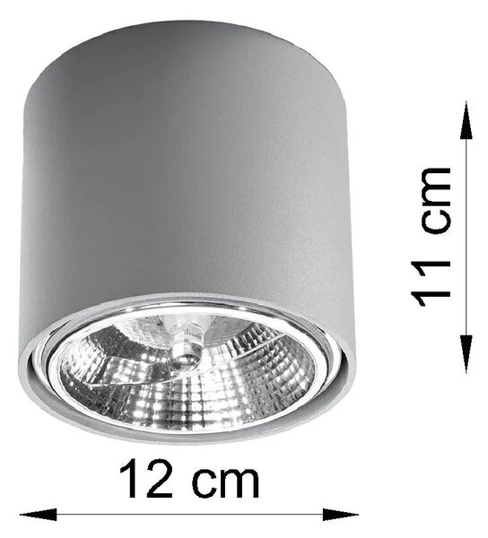 Szary minimalistyczny plafon LED walec - EX655 A0-T48