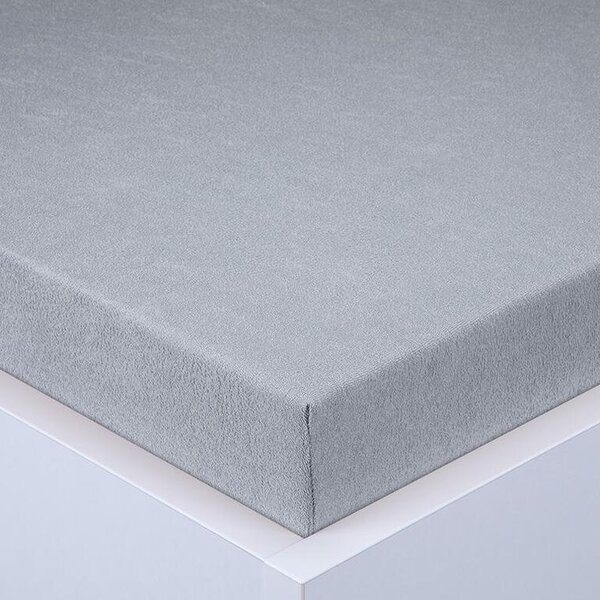 Elastyczne frotte prześcieradło EXCLUSIVE szare 90 x 200 cm