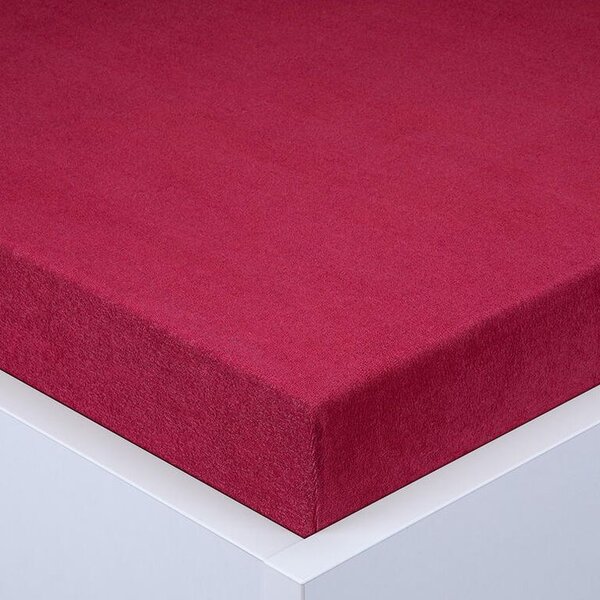 Elastyczne frotte prześcieradło EXCLUSIVE winowe 90 x 200 cm