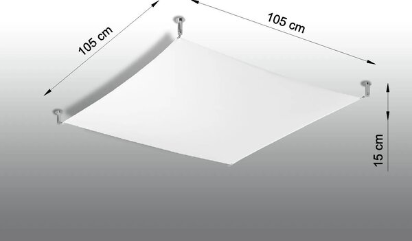 Biały skandynawski plafon z tkaniny 105x105 cm - EX658 M6-C57