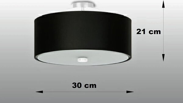 Czarny okrągły plafon z abażurem 30 cm - EX661 G9-R65