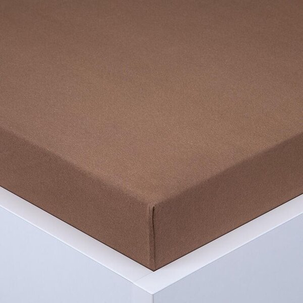 Elastyczne prześcieradło jersey EXCLUSIVE ciemnobrązowe 90 x 200 cm
