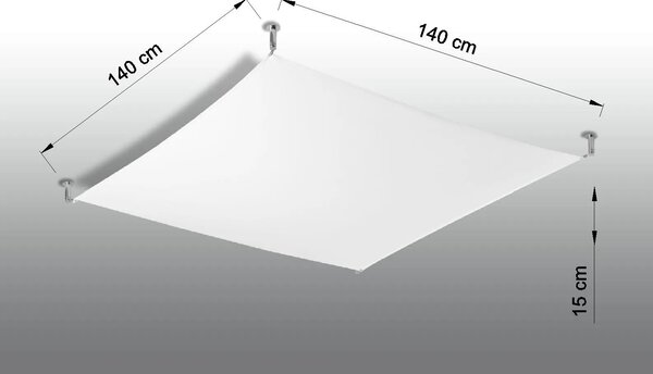 Biały nowoczesny plafon z tkaniny 140x140 cm - 4X EX660 M8-C85