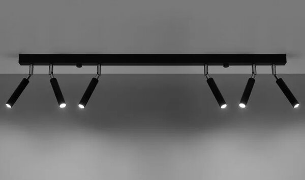 Czarny plafon sufitowy z reflektorami - EX675 K6-F72
