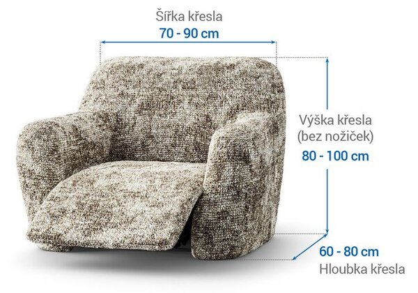Bi-elastyczne pokrowce MARMO beżowe fotel relaks (sz. 70 - 90 cm)